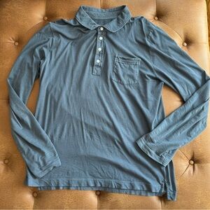 Billy Reid Blue Long Sleeve Pensacola Polo - Large